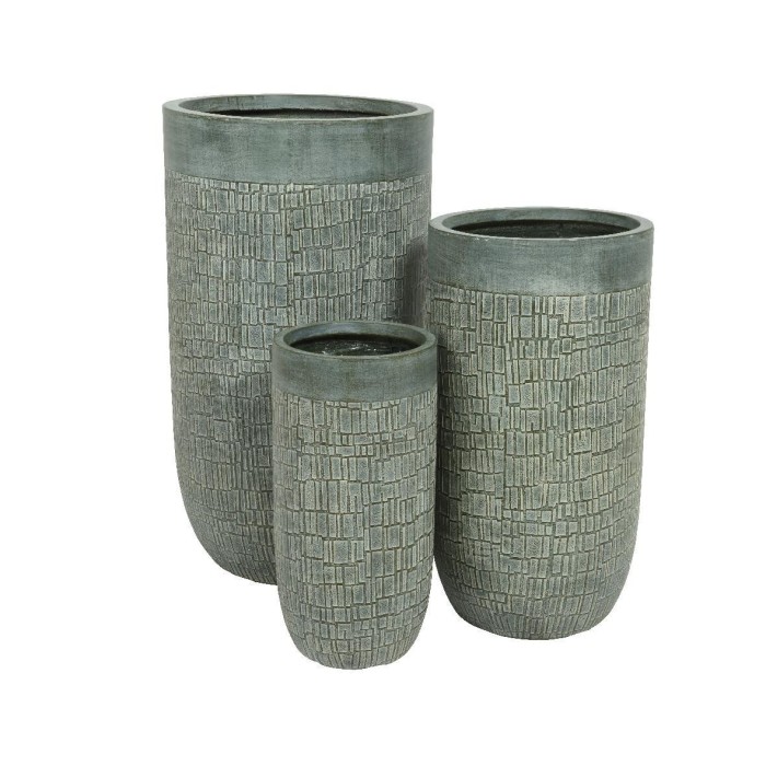 SET 3 VASI GREY GREEN H78